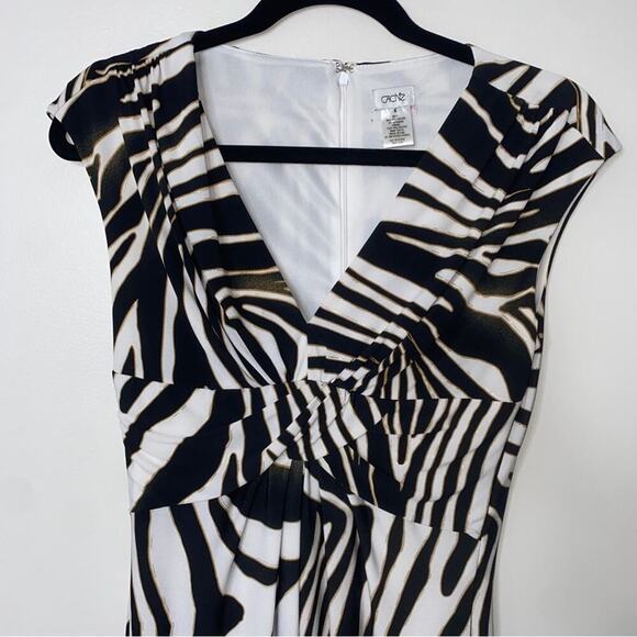 Vintage 90s y2k Cache Animal Zebra Print Sleeveless V-neck Mob Wife Mini Dress 4 - Picture 3 of 12
